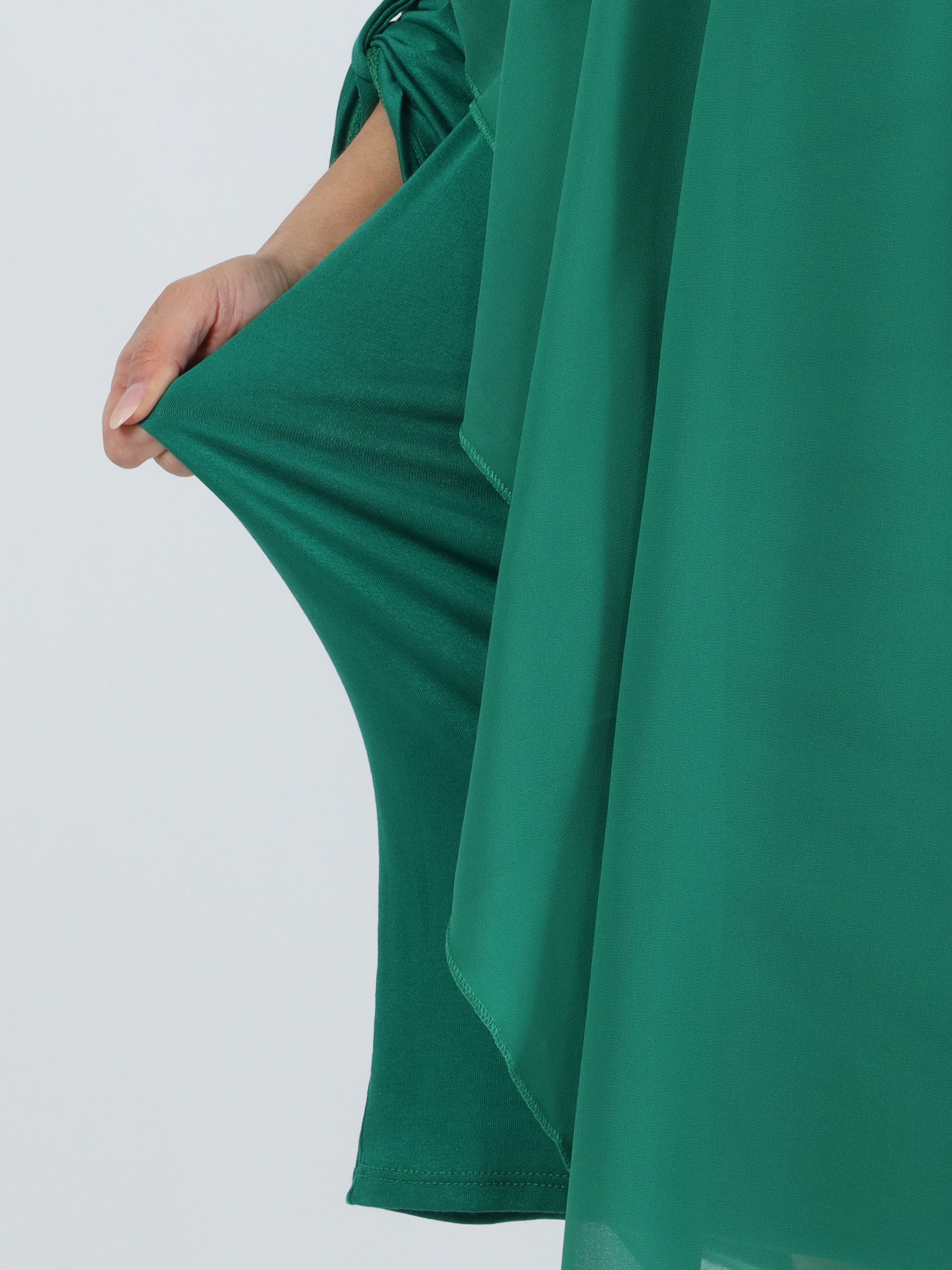 Kenya Long Sleeve - Plus size tunikakjole med chiffonlag